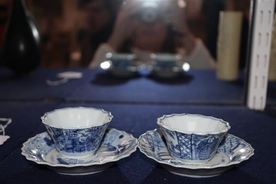 A pair of Kangxi tea bowls and saucers Saucers diameter 10cm